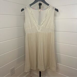 Hem & Thread Ivory Boho Sleeveless Dress. Size Medium Women’s